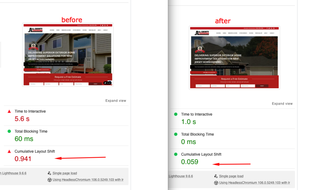 cls fixing before-after