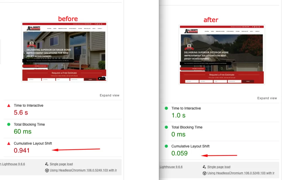 CLS fix before-after